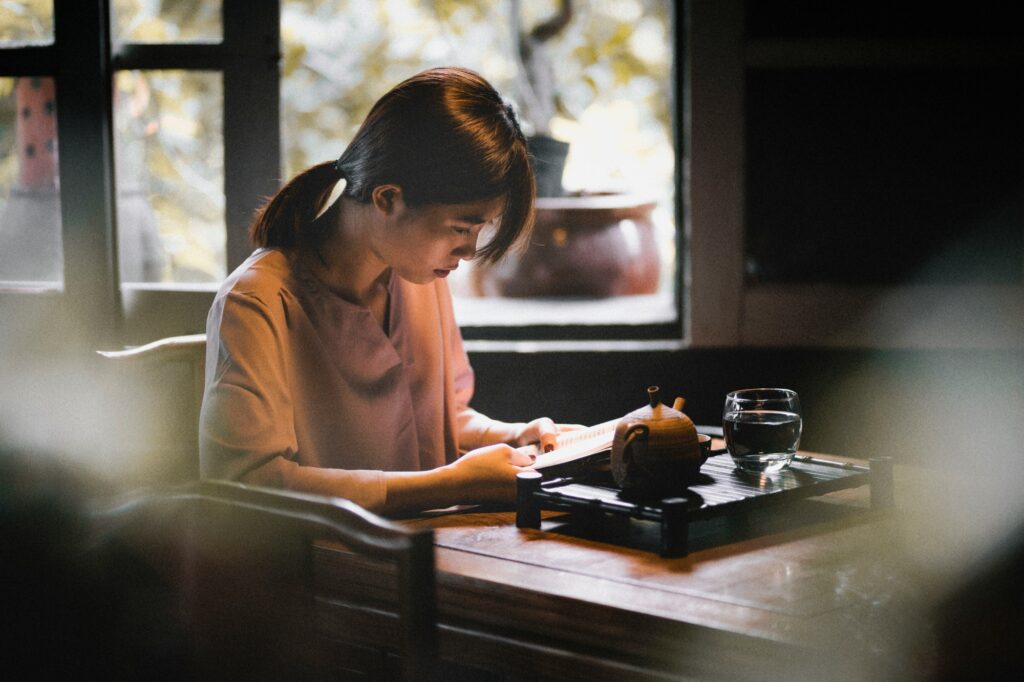 Woman exploring her creativity